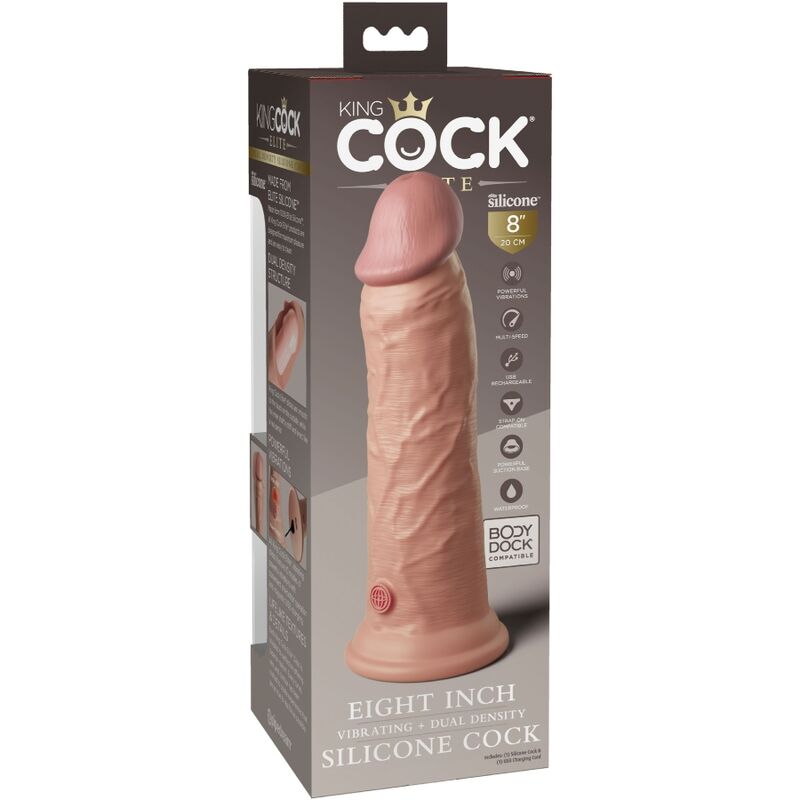 King cock - elite gode réaliste vibrant & silicone 20.3 cm