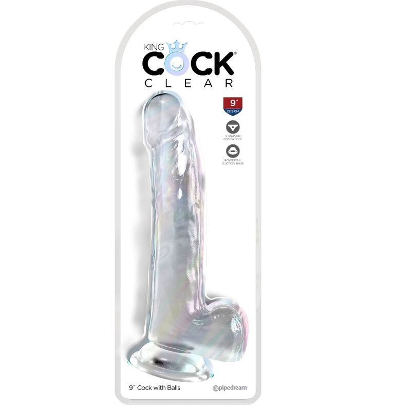 King cock - clear gode avec testicules 20.3 cm transparent