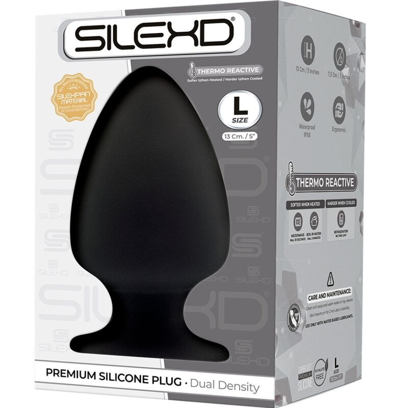 SILEXD - PLUG ANAL MODÈLE 1 PREMIUM SILEXPAN SILICONE PREMIUM THERMOREACTIF TAILLE L