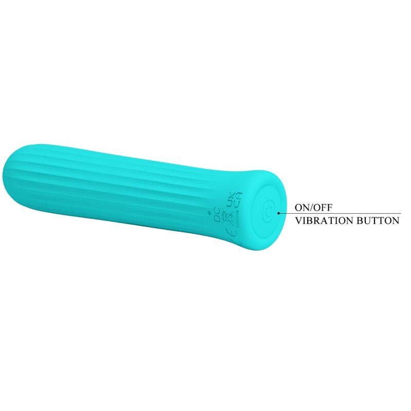 Pretty Love Mini Vibromasseur Blanche avec 12 Modes de Vibrations en Silicone Bleu