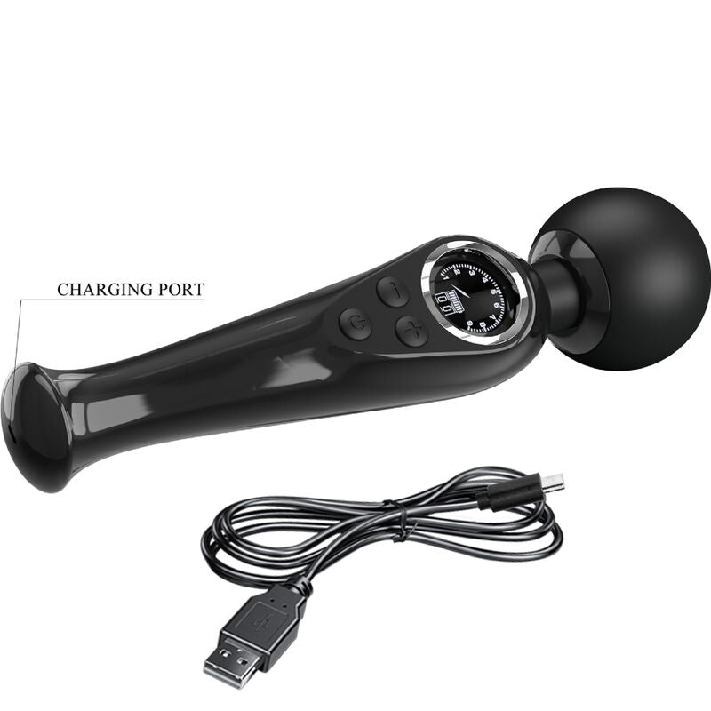 Pretty Love - Stimulateur wand Skyler 10 modes de vibration - Noir
