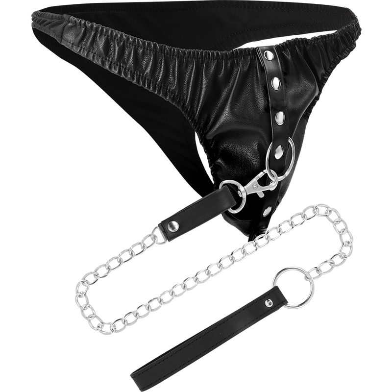 Darkness - string de soumission avec chaîne en métal