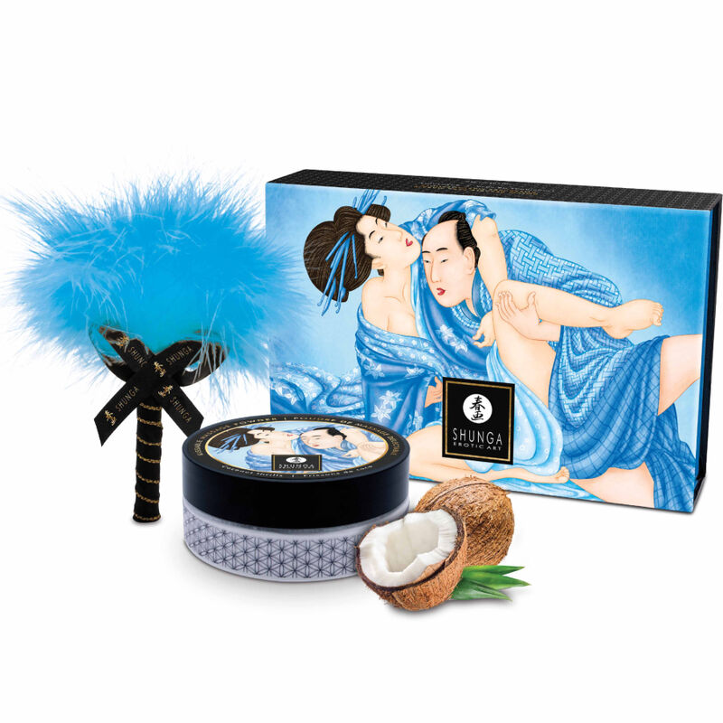 Shunga - Poudre Corporelle Noix de Coco & Plumeau Douceur