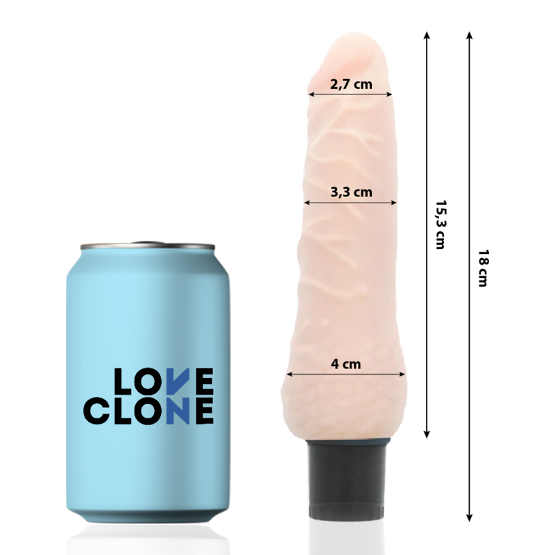 Loveclone - vibrateur autolubrifiant sven 18.5 cm -o- 3.3 cm
