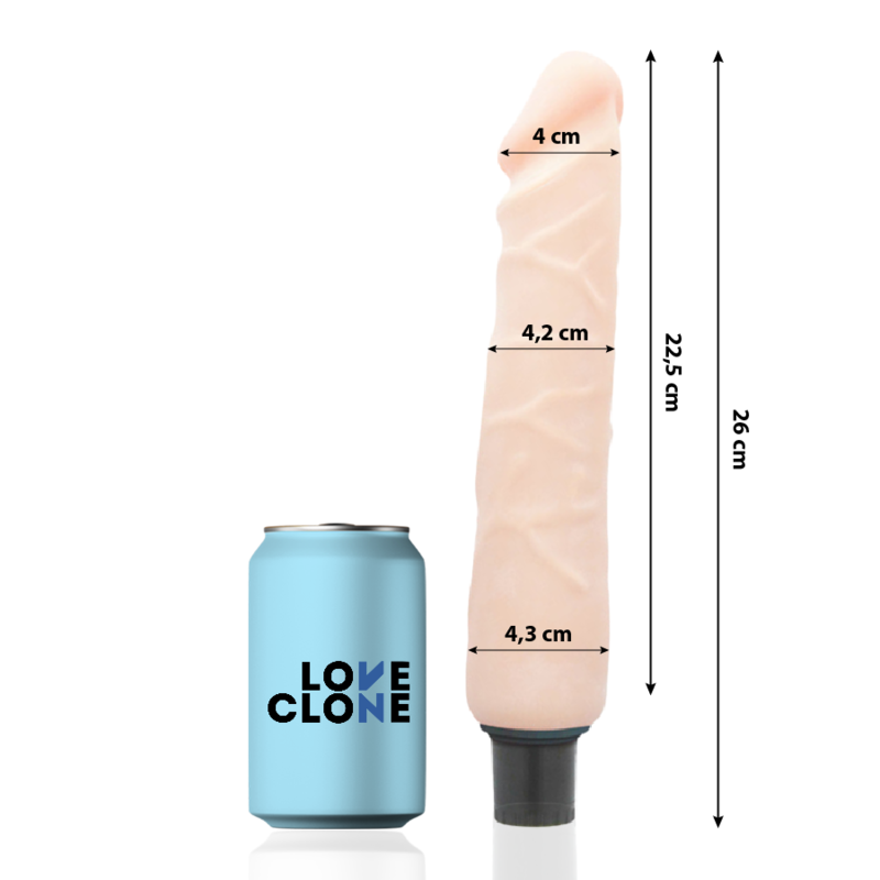 Loveclone - vibrateur autolubrifiant jansen 26 cm -o- 4.2 cm
