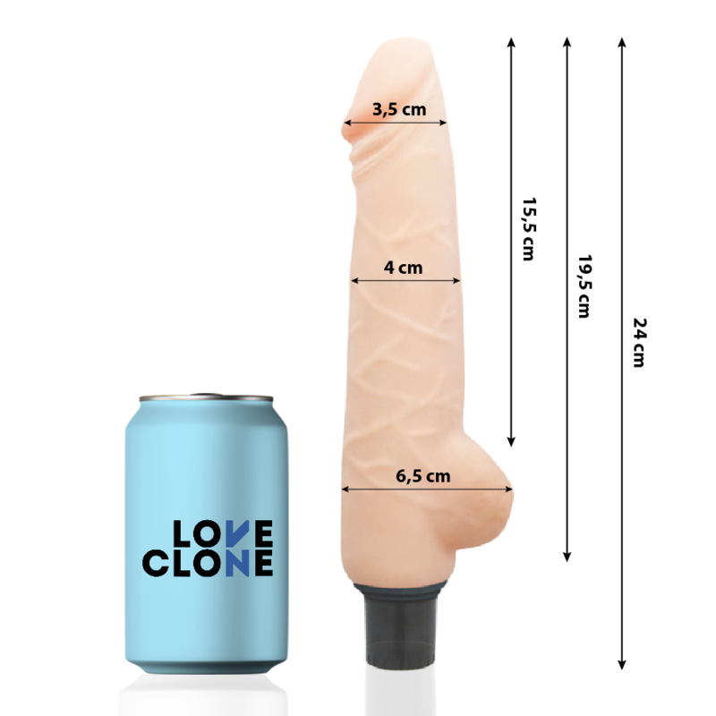 Loveclone - vibrateur autolubrifiant harald 24 cm -o- 4 cm