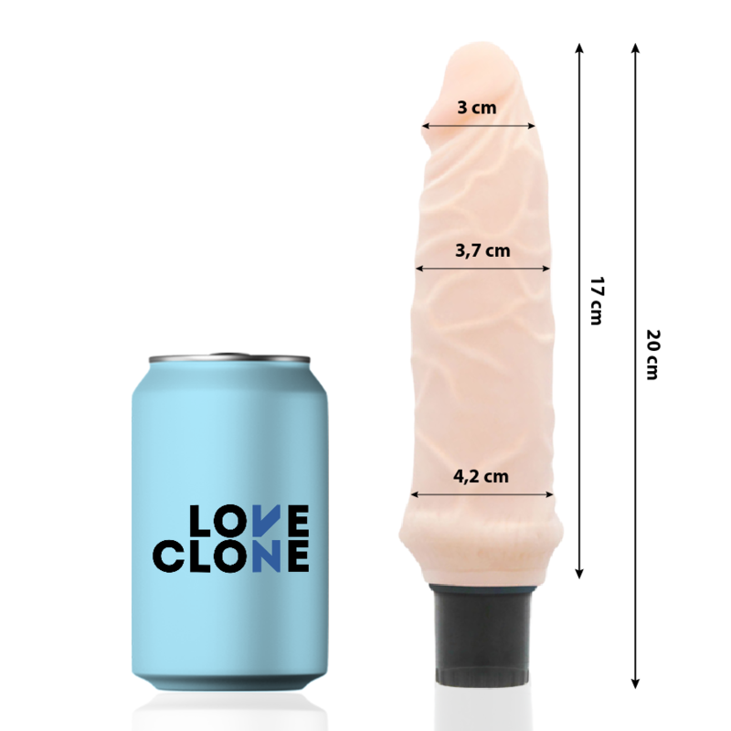 Loveclone - vibrateur autolubrifiant ivar 20 cm -o- 3.7 cm