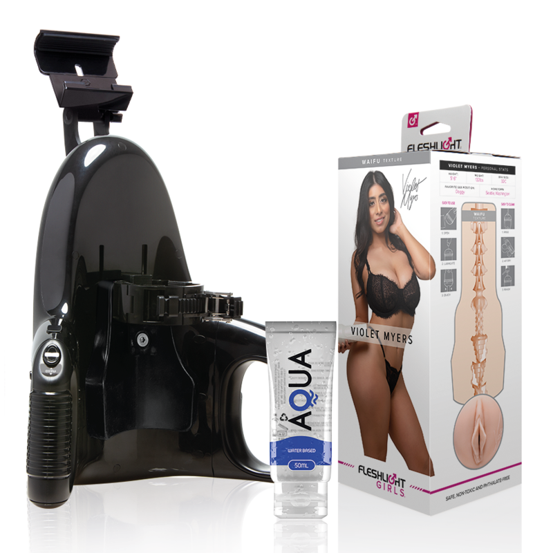 Fleshlight - violet myers waifu + lancement universel + lubrifiant de qualité aqua 50 ml