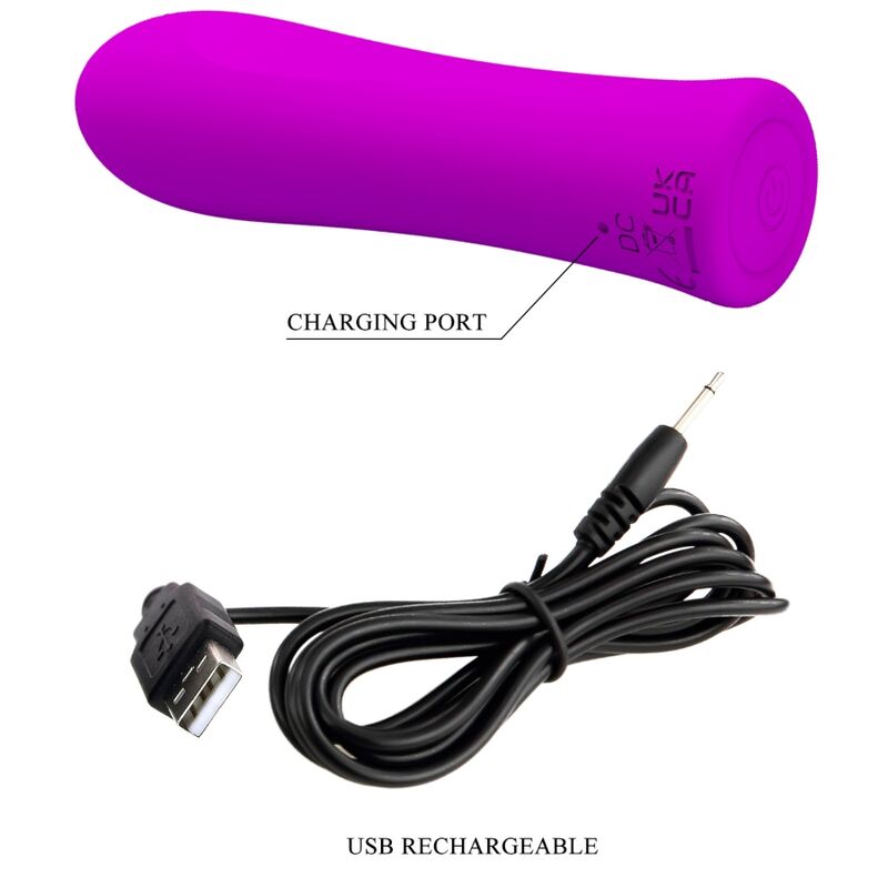 Pretty Love - Mini Vibromasseur Alfreda avec 12 Modes de Vibrations en Silicone Rose