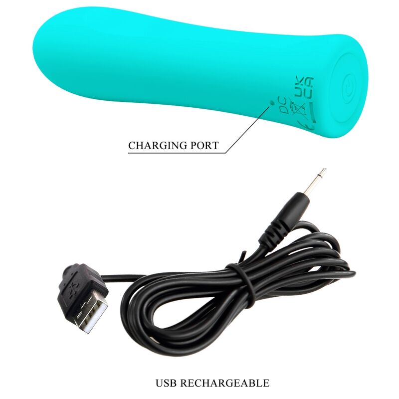 Pretty Love Mini Vibromasseur Alfreda avec 12 Modes de Vibrations en Silicone Bleu