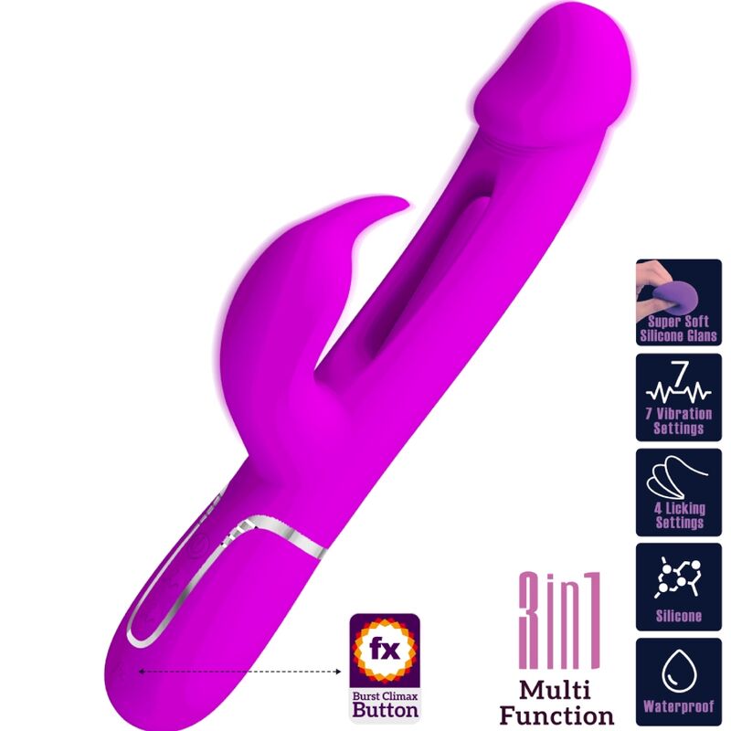 Pretty Love – Stimulateur Rabbit Multifonction 3 en 1 Dejon Fuchsia