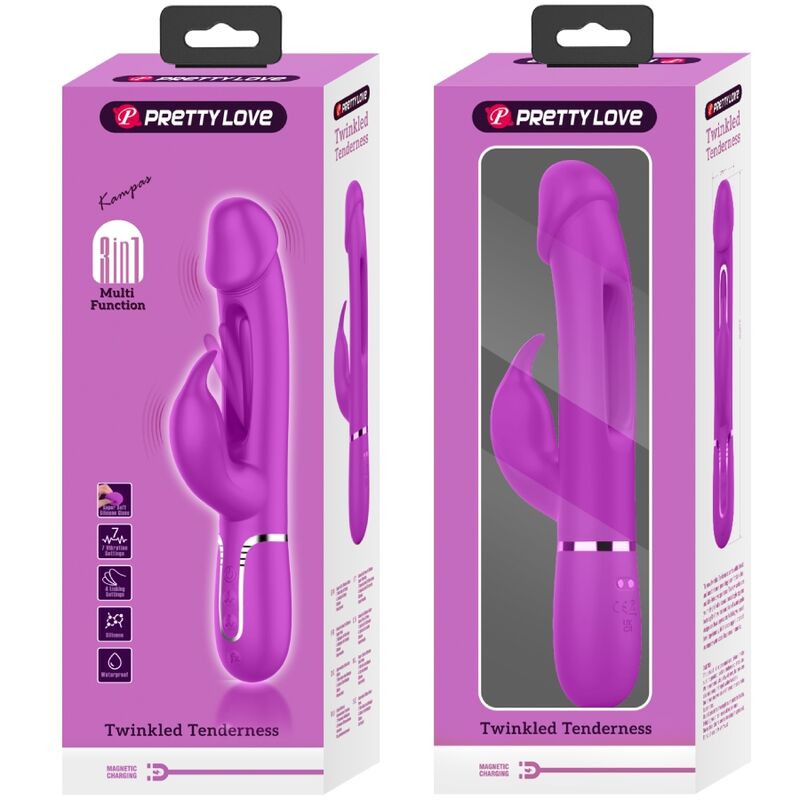Pretty Love – Stimulateur Rabbit Multifonction 3 en 1 Dejon Fuchsia