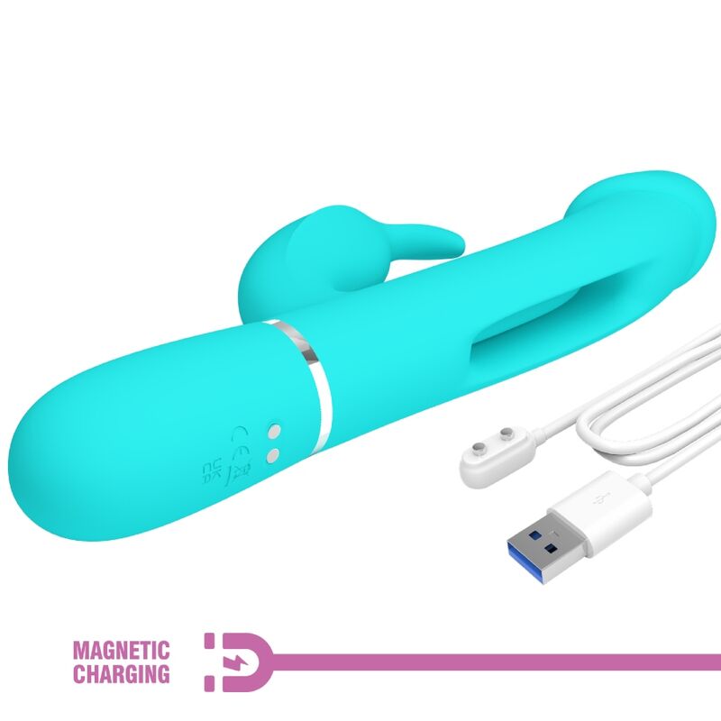 Pretty Love – Stimulateur Rabbit Multifonction 3 en 1 Dejon Bleu
