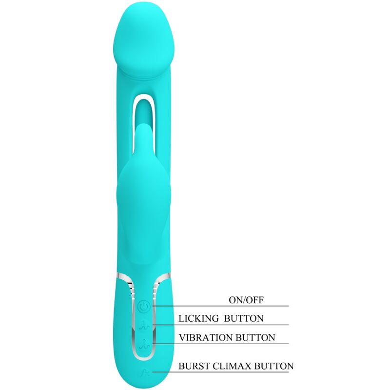 Pretty Love – Stimulateur Rabbit Multifonction 3 en 1 Dejon Bleu