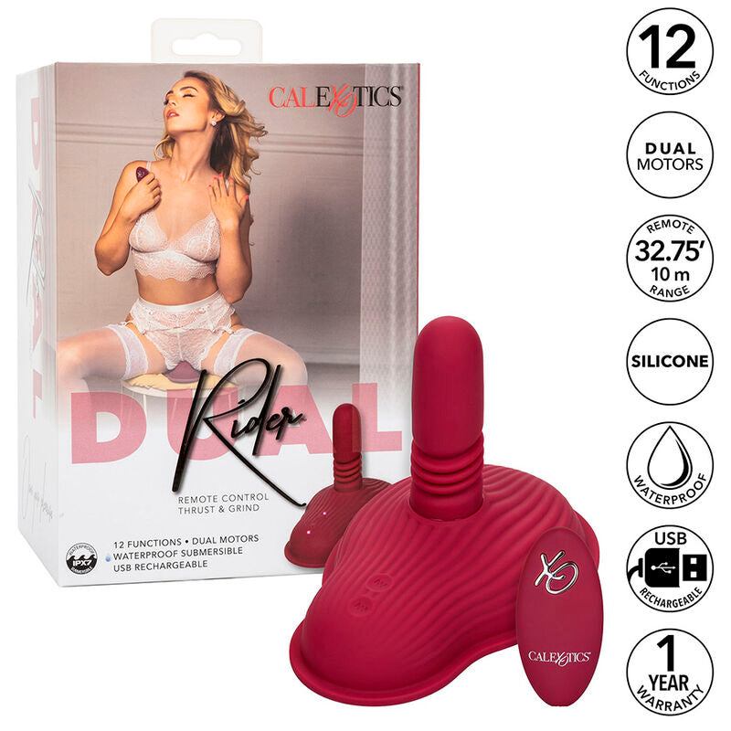 CALEXOTICS - RIDER MASSAGER DOUBLE MOTEUR TÉLÉCOMMANDE ROUGE