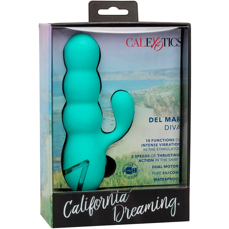 CALEXOTICS - VIBRATEUR DEL MAR DIVA RABBIR AQUA GREEN PAR CALIFORNIA DREAMING