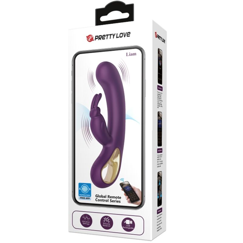 PRETTY LOVE - LIAM VIBRATEUR LAPIN ET POINT G VERT