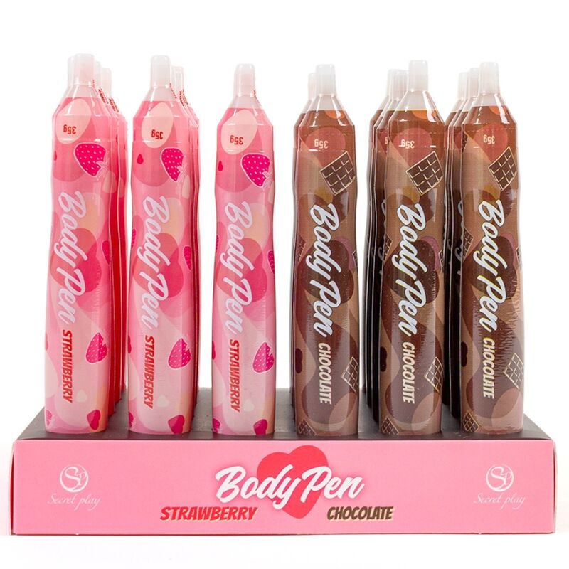 Secret Play - Stylo Peinture Comestible saveur Chocolat et Fraise - 24 unités
