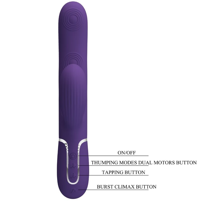 Pretty Love – Vibromasseur double stimulation multifonction 3 en 1 – Violet