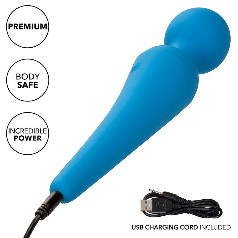 CALEXOTICS - COUTURE KIT VIBRATEUR WAND 10 VIBRATIONS BLEU