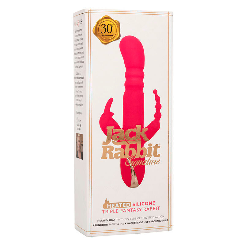 CALEXOTICS - JACK FANTASY TRIPLE VIBRATEUR CHAUFFANT LAPIN ROSE