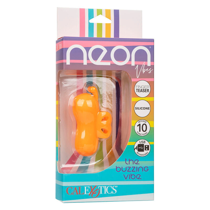 CALEXOTICS - NEON VIBES BUZZING VIBE LE STIMULATEUR DE DOIGTS 10 VIBRATIONS ORANGE