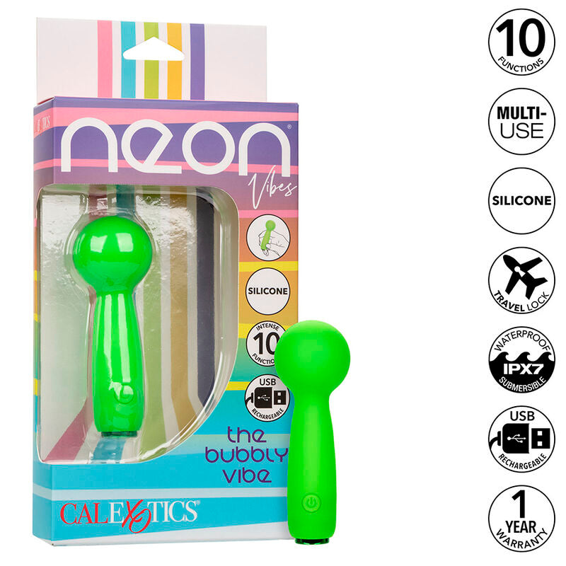 CALEXOTICS - NEON VIBES LE BUBBLY VIBE MINI MASSEUR 10 VIBRATIONS VERT