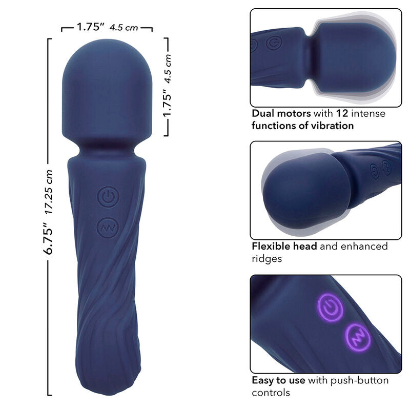 CALEXOTICS - CHARISMA ALLURE MASSEUR DOUBLE MOTEURS 12 FONCTIONS 17,25 CM X 4,5 CM VIOLET