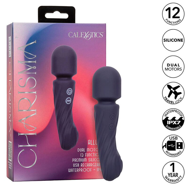 CALEXOTICS - CHARISMA ALLURE MASSEUR DOUBLE MOTEURS 12 FONCTIONS 17,25 CM X 4,5 CM VIOLET