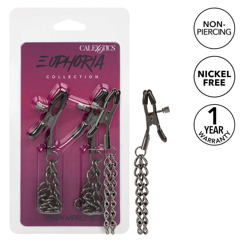 Calexotics - euphoria pinces à tétons chaîne 14,5 cm