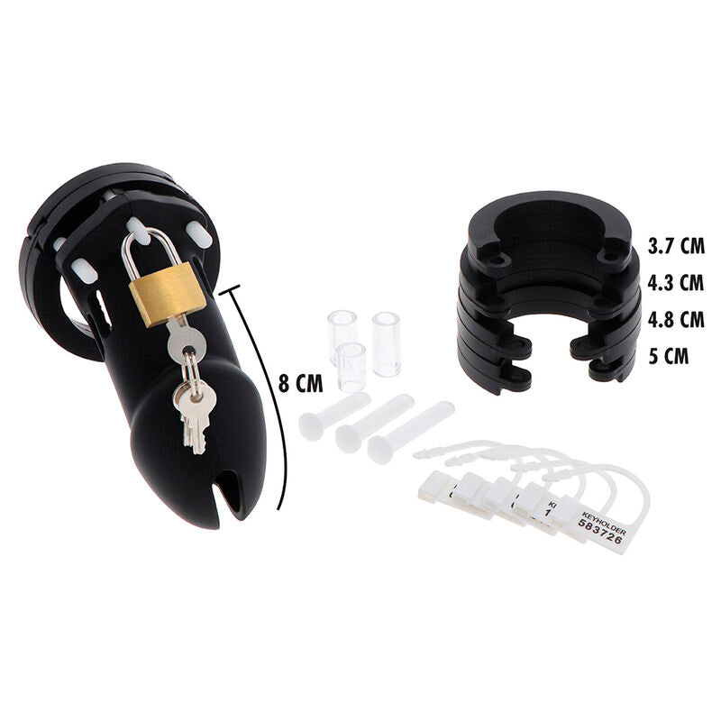 Hidden Desire Cage de chasteté pour homme en silicone noire Taille L