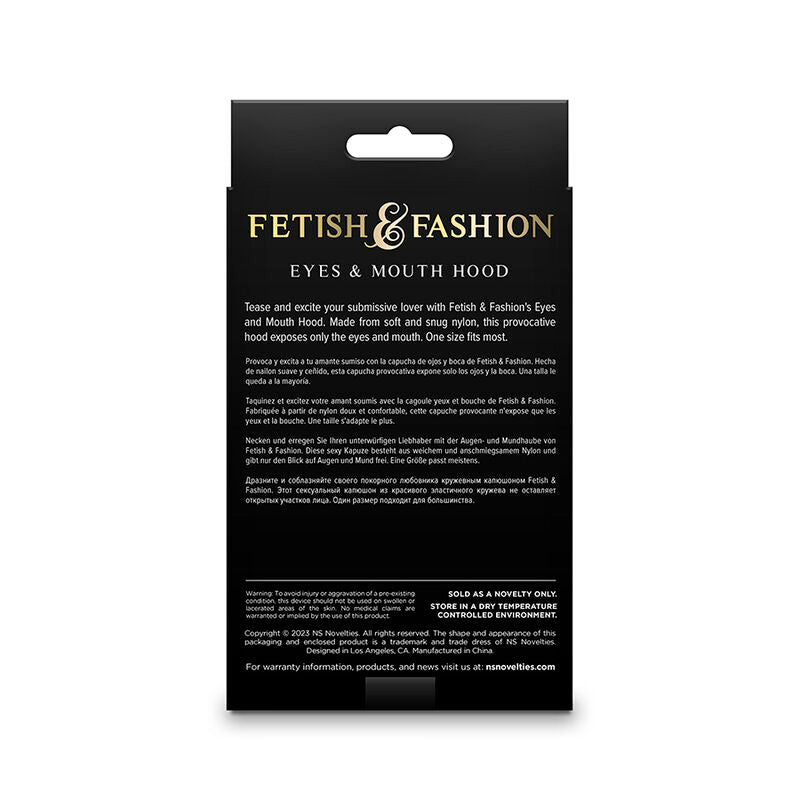 Ns novelties - fetish & fashion cagoule yeux et bouche nylon blanc