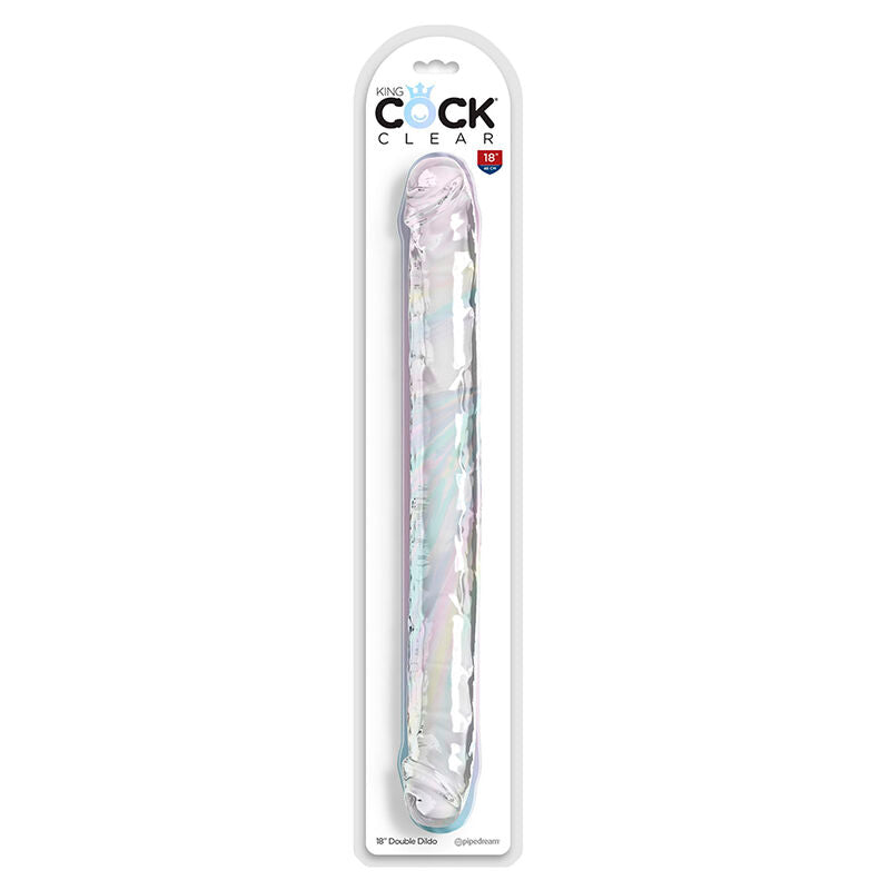 King Cock Double Gode flexible 46 cm Transparent