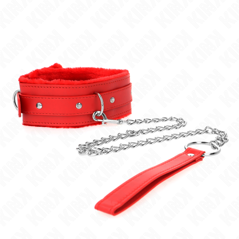 Kink - collier avec laisse 65 cm avec restrictions rouge 36-42 cm x 5,5 cm