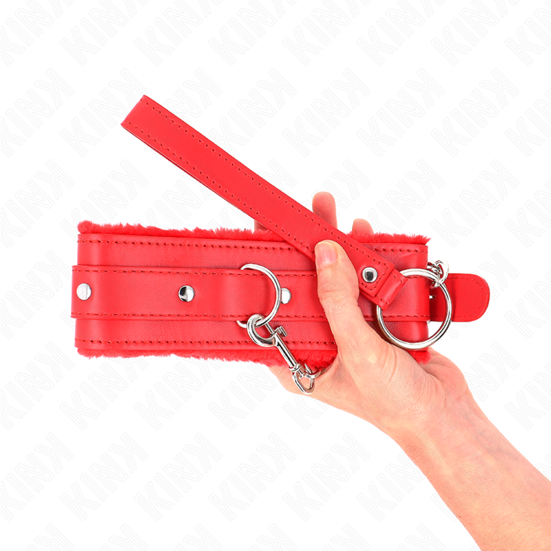 Kink - collier avec laisse 65 cm avec restrictions rouge 36-42 cm x 5,5 cm