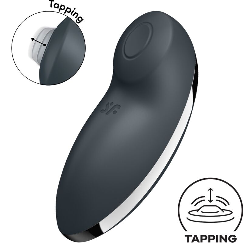 SATISFYER - TAP & CLIMAX 2 VIBRATEUR & STIMULATEUR GRIS