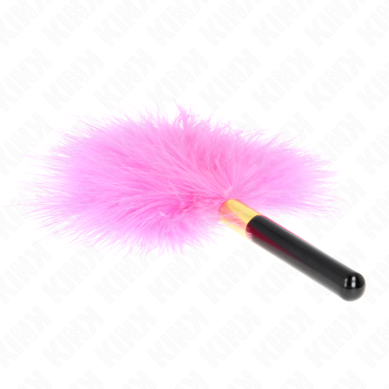 Kink - plumes tickle en métal doré fuchsia 18 cm