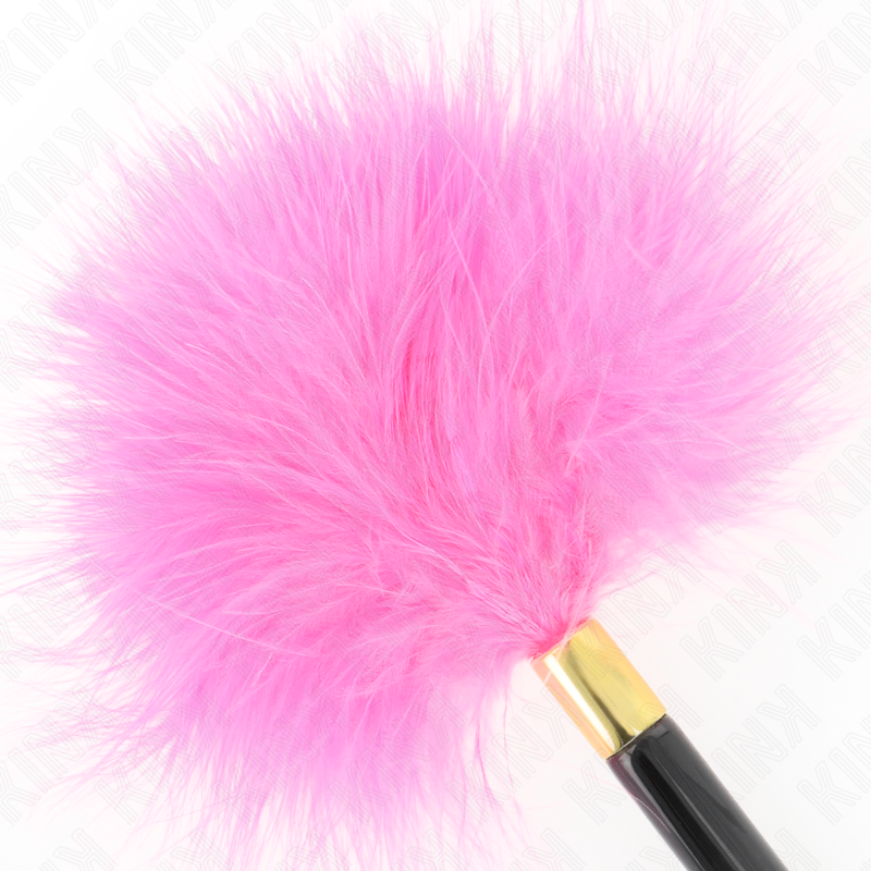 Kink - plumes tickle en métal doré fuchsia 18 cm