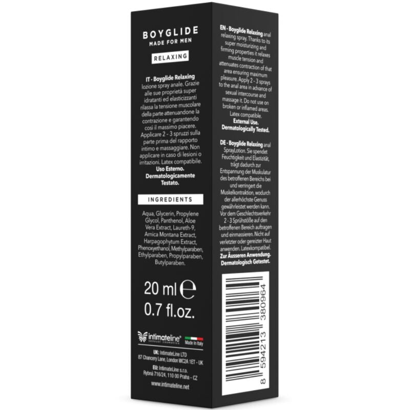 Intimateline - boyglide spray relaxant anal 20 ml