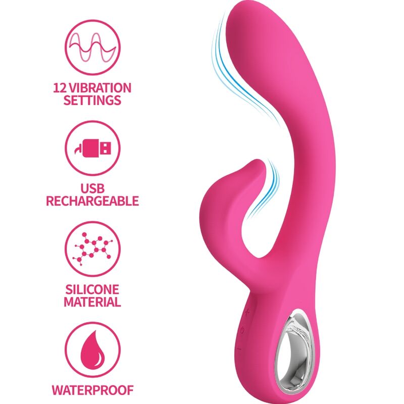 Pretty Love – Sextoy Rabbit Double Stimulation 12 Modes de Vibration Rose