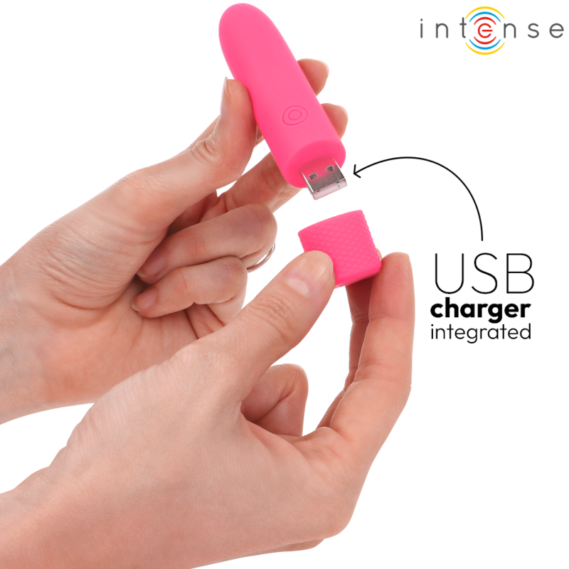 Intense - symone bullet vibrant rechargeable usb 8 vibrations rose 10 x 2,2 cm
