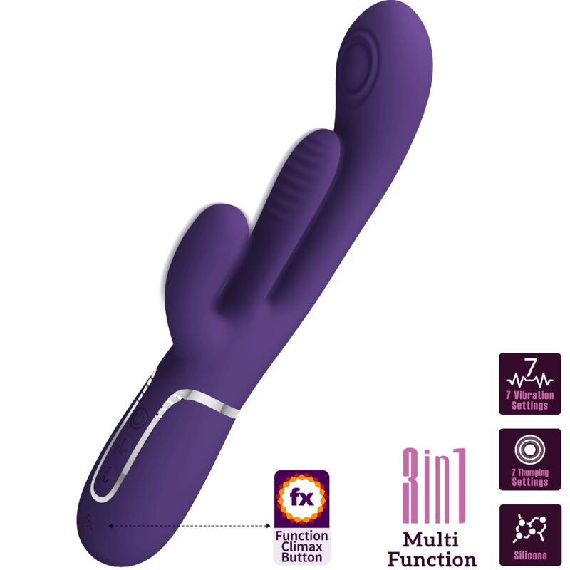 Pretty Love – Stimulateur Rabbit Multifonction 3 en 1 Shania Violet