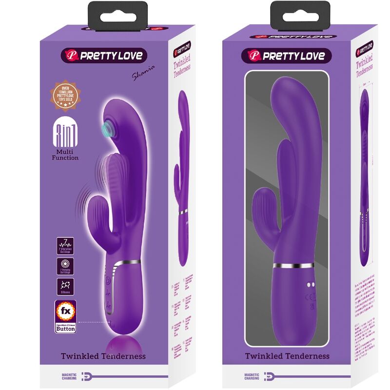 Pretty Love – Stimulateur Rabbit Multifonction 3 en 1 Shania Violet