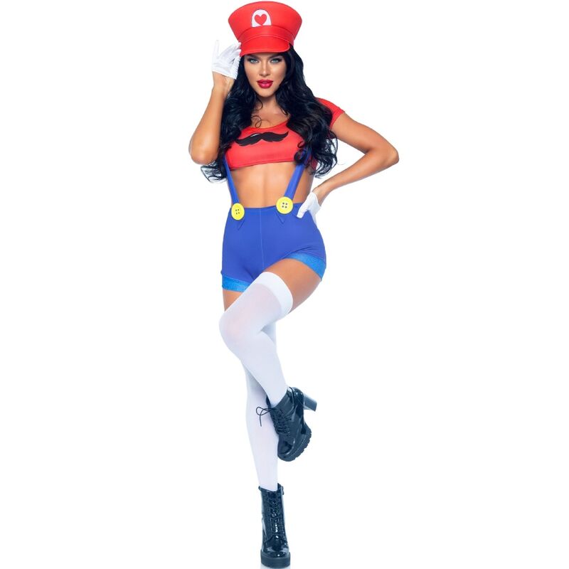 Leg avenue - costume sexy mario bros rouge/bleu s