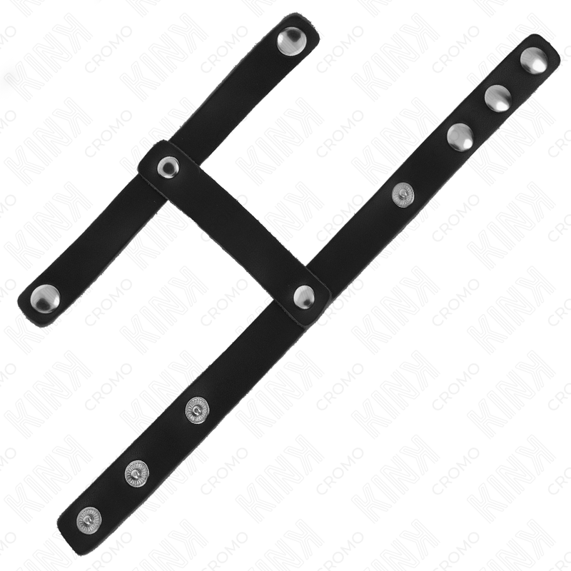 Kink - anneau pénis en cuir réglable et sangle diviseur de couilles