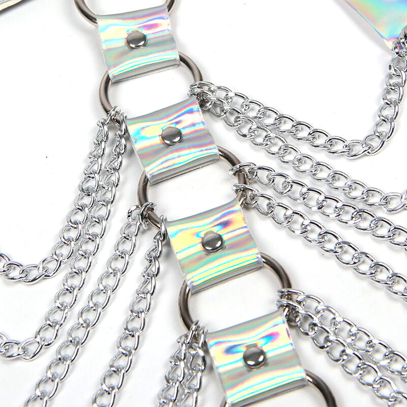 Subblime - 953737 harnais de poitrine avec anneaux et chaînes argent taille unique