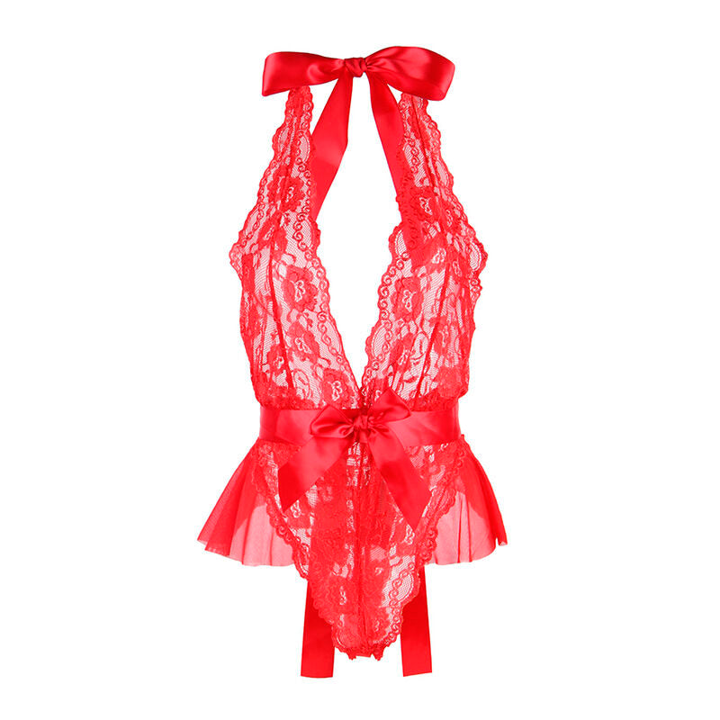 Subblime - 953973 body sexy a volants + ceinture rouge s/m