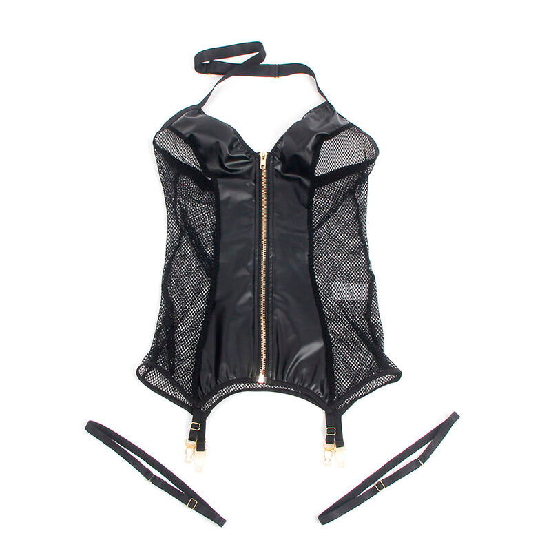 Subblime - 954451 robe sexy en maille cuir noir l/xl