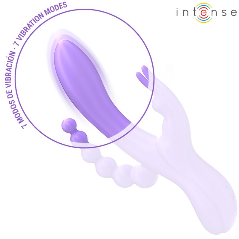 Intense - miko triple vibrateur lapin & stimulateur & anal 7 vibrations violet