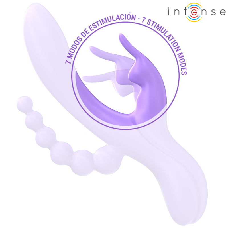 Intense - miko triple vibrateur lapin & stimulateur & anal 7 vibrations violet